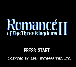 Romance of the Three Kingdoms II (USA) Title Screen